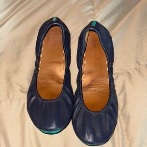 Tieks Dark Blue Leather Flats